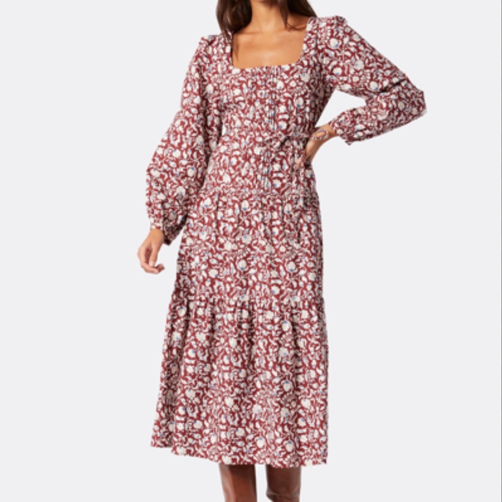Joie Floral Maxi Dress in Red and White
